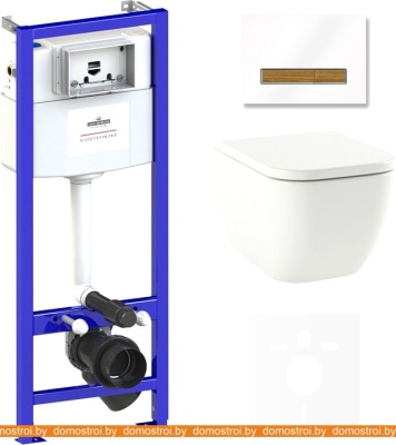 Унитаз Lavinia Boho Relfix One Rimless 6 в 1 75110111 (белый/светлое дерево стекло) фотография