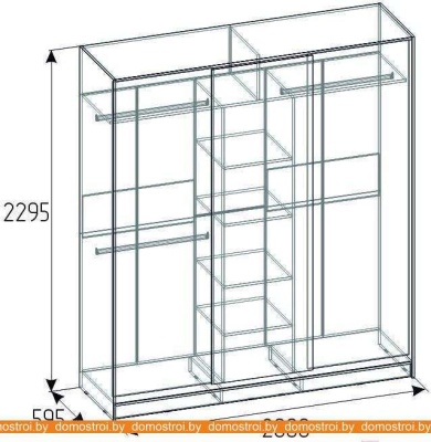 Шкаф-купе Глазов Домашний 2000 ЛДСП (ясень шимо светлый) фотография