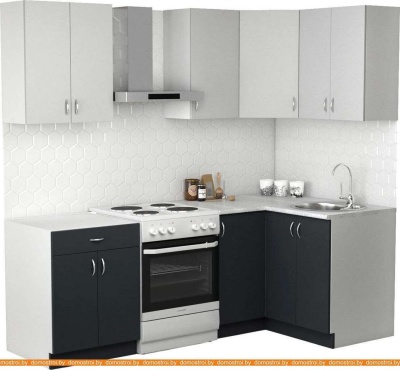 Кухня S-Company Клео лайт 1.2x1.6 правая (антрацит/стальной серый) фотография