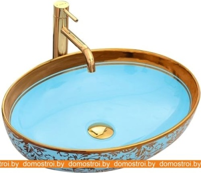 Умывальник Rea Margot (золотистый/синий) фотография