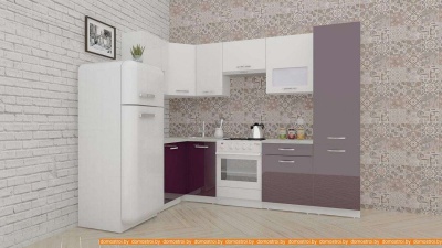 Кухня ВерсоМебель ЭкоЛайт-5 1.4x2.6 правая (белый/фиолетовый) фотография