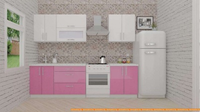 Кухня ВерсоМебель ВерсоЛайн 4-2.1 (белый/розовый) фотография