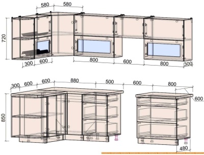 Кухня Интерлиния Мила Матте 1.5x2.8 Б правая (белый-луна-опал светлый) фотография