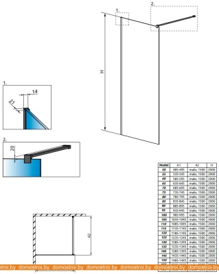Душевая стенка Radaway Modo New Black II 95 фотография
