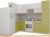 Кухня ВерсоМебель ЭкоЛайт-5 1.2x2.6 левая (белый/оливковый) фотография