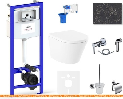 Унитаз Lavinia Boho Relfix Biore Rimless 10 в 1 75110650 (greek black иск. камень) фотография