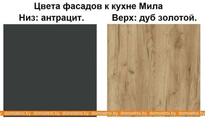 Кухня Интерлиния Мила 1.88x3.0 левая (дуб золотой-антрацит-дуб бунратти) фотография