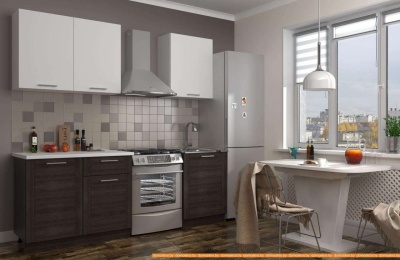 Кухня ЭлиГард Виктория 1.5 (белый/рамка дуб венге/белый) фотография