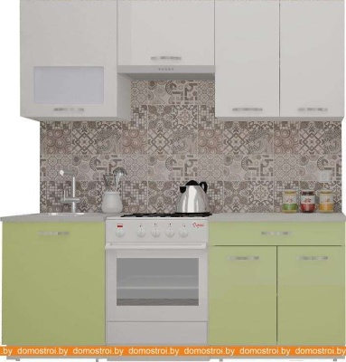 Кухня ВерсоМебель ЭкоЛайт-5 1.9 (белый/нежно-зеленый) фотография