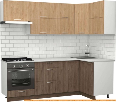 Кухня S-Company Клео крафт 1.2x2.3 правая (гикори темный/гикори натуральный) фотография