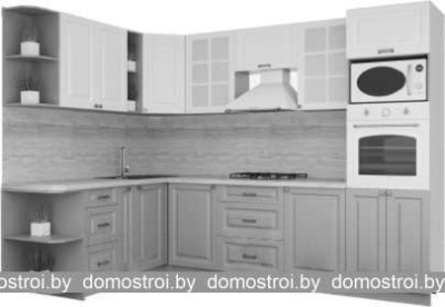 Кухня Интерлиния Мила Деко 1.88x2.8 левая (мята-мята-травертин серый) фотография