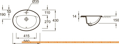 Умывальник Jacob Delafon Patio E4155-00 фотография