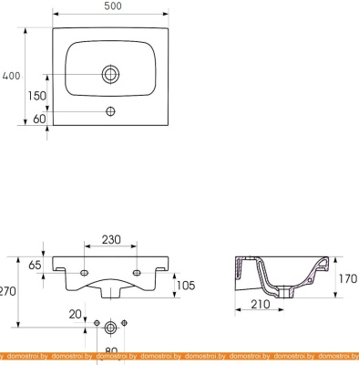 Умывальник Cersanit Moduo 50 UM-MOD50/1 фотография