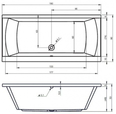 Акриловая ванна Riho Julia 190x90 фотография