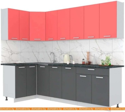 Кухня Интерлиния Мила Лайт 1.2x2.6 (красный-антрацит-кастилло темный) фотография
