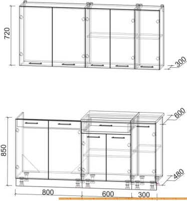 Кухня Интерлиния Мила Лайт 1.7 (серебро/антрацит) фотография