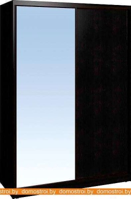 Шкаф-купе Глазов Домашний 1600 ЛДСП с зеркалом (венге) фотография