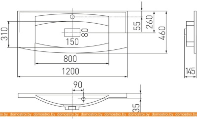 Умывальник Акватон Милан М 120x46 1A70663KML010 фотография