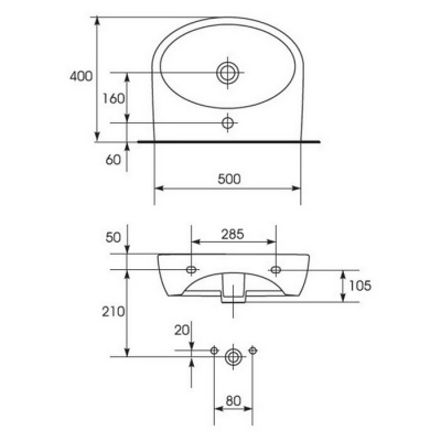 Умывальник Cersanit Parva 50 фотография
