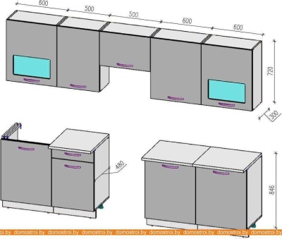 Кухня ВерсоМебель ЭкоЛайт-5 2.8 (белый/бежевый) фотография