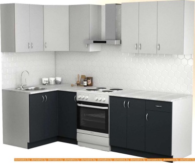 Кухня S-Company Клео лайт 1.2x2.0 левая (антрацит/стальной серый) фотография