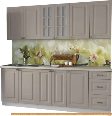 Кухня Интерлиния Мила Деко 2.2 А (луна/травертин серый) фотография