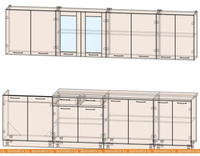 Кухня Интерлиния Мила 30 (дуб золотой-бетон-дуб бунратти) фотография