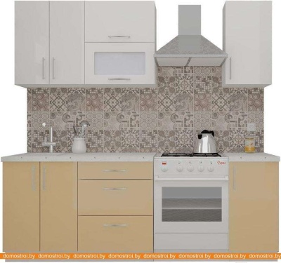 Кухня ВерсоМебель ВерсоЛайн 4-1.6 (белый 001/капучино 103) фотография