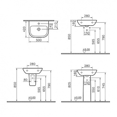 Умывальник Vitra Metropole 50 см 5661B003-0001 фотография