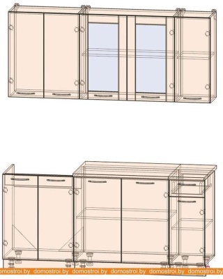 Кухня Интерлиния Мила 17-60 (дуб золотой-антрацит-дуб бунратти) фотография