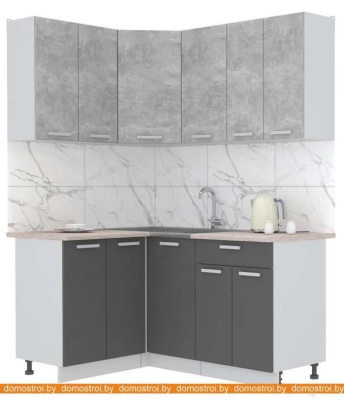 Кухня Интерлиния Мила Лайт 1.2x1.6 (бетон-антрацит-травертин) фотография
