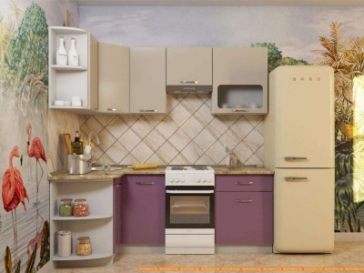 Кухня ВерсоМебель Эко-5 1.2x2.1 левая (латте/бежевый) фотография