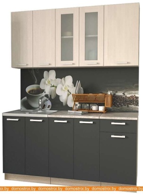 Кухня Интерлиния Мила 16-60 (бетон-бетон-кастилло темный) фотография
