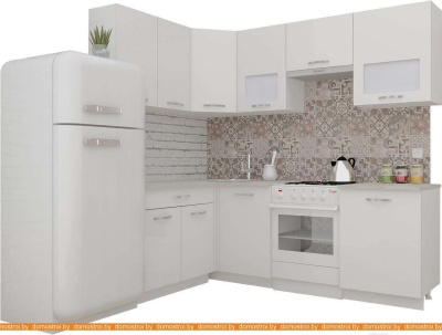 Кухня ВерсоМебель ЭкоЛайт-5 1.4x2.2 правая (белый/белый) фотография