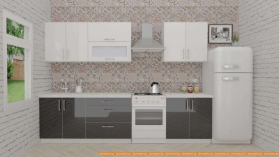 Кухня ВерсоМебель ВерсоЛайн 4-2.4 (белый/черный) фотография