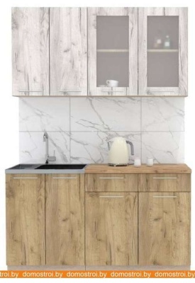 Кухня Интерлиния Мила 14-60 (дуб белый-дуб золотой-дуб бунратти) фотография