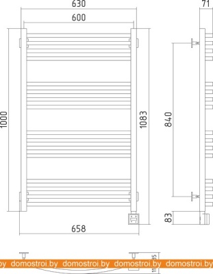 Полотенцесушитель Сунержа Аркус 1000x600 фотография