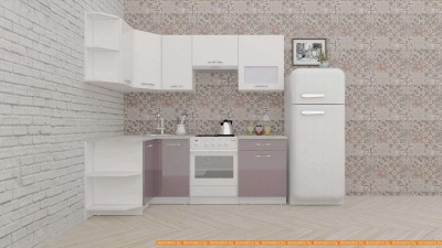 Кухня ВерсоМебель ЭкоЛайт-5 1.2x2.1 левая (белый/глициния) фотография