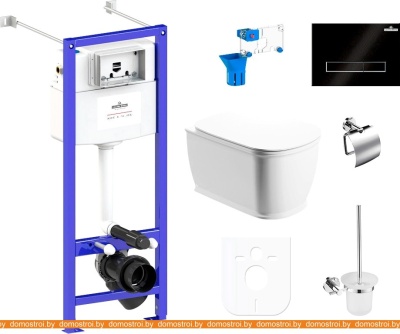 Унитаз Lavinia Boho Relfix Bell Pro Rimless 9 в 1 97020106 (черное стекло) фотография