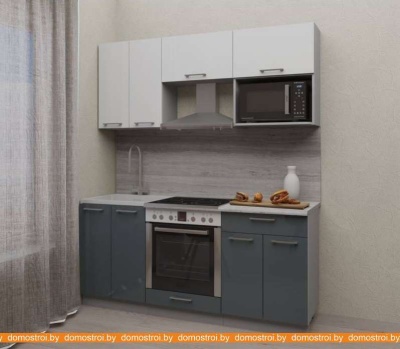 Кухня Интерлиния Мила Gloss 1.8 (белый-асфальт) фотография