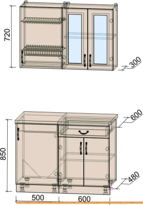 Кухня Интерлиния Мила Крафт 1.1 (дуб королевский) фотография