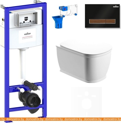 Унитаз Lavinia Boho Relfix Bell Pro Rimless 7 в 1 75110022 (черный пластик) фотография