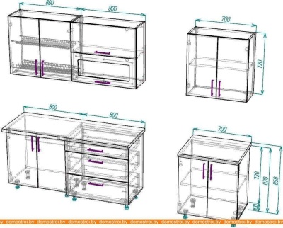 Кухня ВерсоМебель ВерсоЛайн 4-2.3 (белый 001) фотография