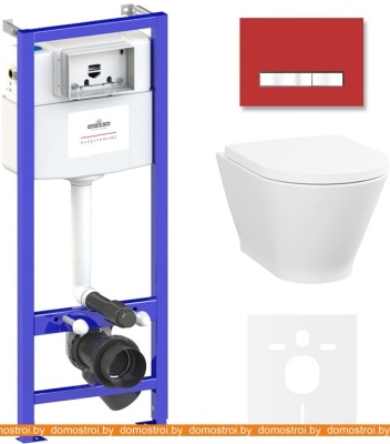 Унитаз Lavinia Boho Relfix Elegant Rimless 6 в 1 87561072 (красный стекло) фотография