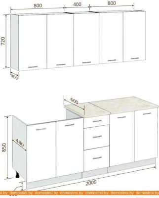 Кухня Кортекс-мебель Корнелия Лира 2.0м (розовый/оникс/мадрид) фотография