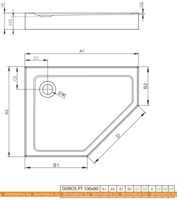 Душевой поддон Radaway Doros PT E Compact 100x90 R фотография