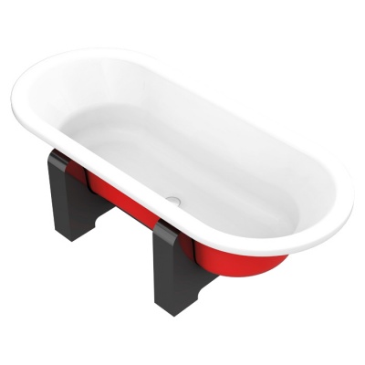 Стальная ванна BLB Duo Comfort Oval Woodline 180x80 красный металлик фотография