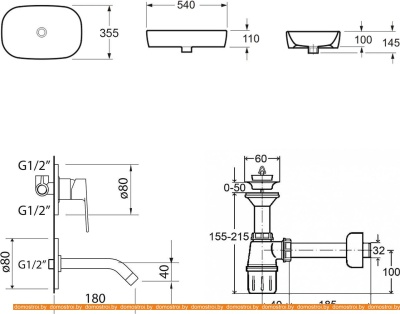 Умывальник Lavinia Boho Bathroom 21510025 (раковина, Смеситель, Сифон) фотография
