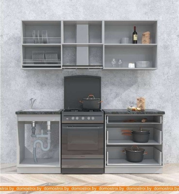 Кухня Интерлиния Мила Матте 2.0 Б (белый/белый/кастилло темный) фотография