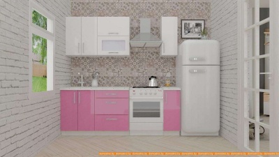 Кухня ВерсоМебель ВерсоЛайн 4-1.5 (белый 001/розовый 011) фотография